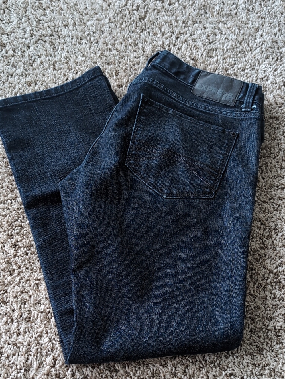 Express Men's Straight Dark Indigo Jeans
